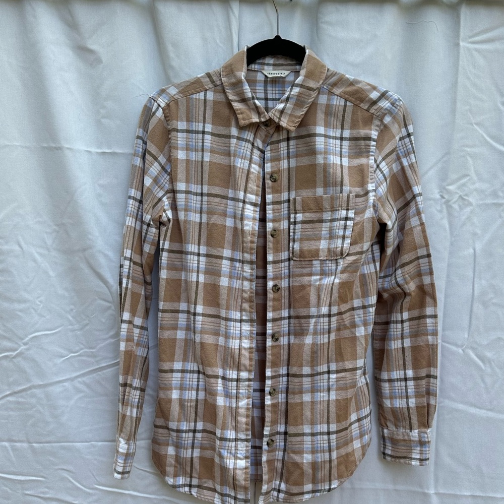 Aeropostale Womens Flannel Plaid Button Down Size XS